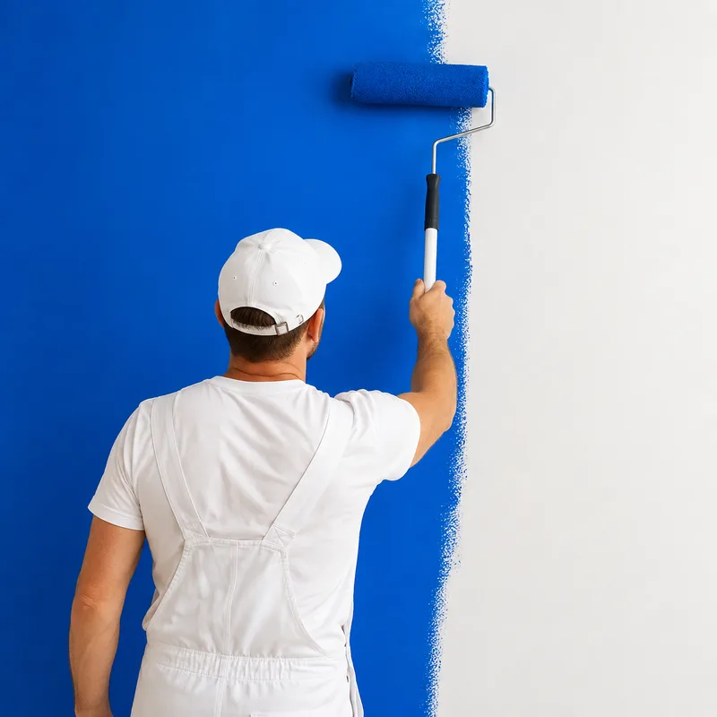 Pintor profesional con brocha